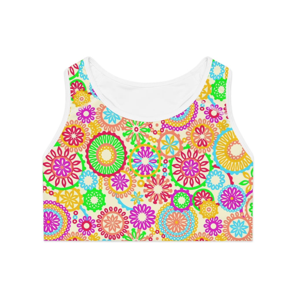 lemon bohemian print sports bra