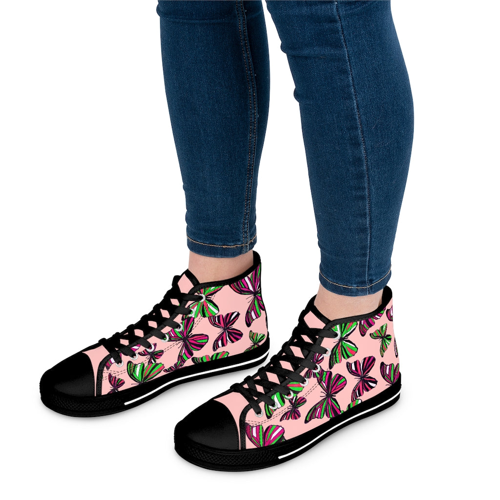 Blush Butterflies Women's High Top Sneakers