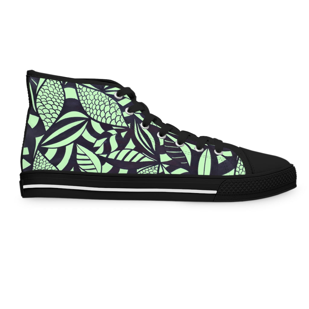 Mint Tropical Minimalist Women's High Top Sneakers