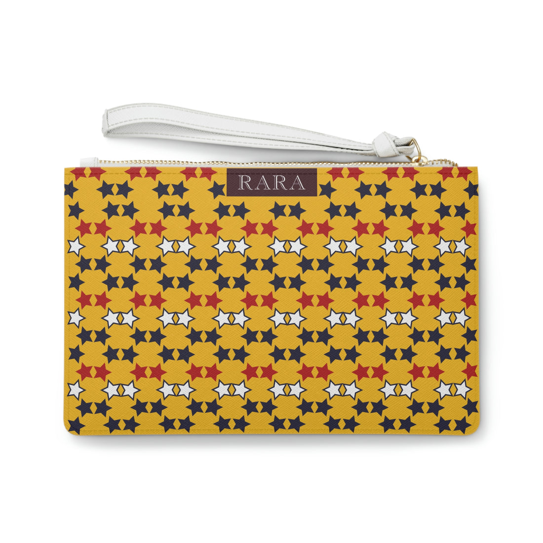 Yellow Star Print Clutch Bag