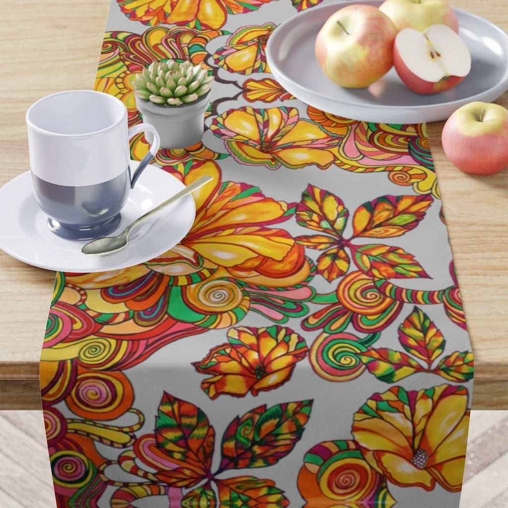 Artsy Floral Slate Table Runner