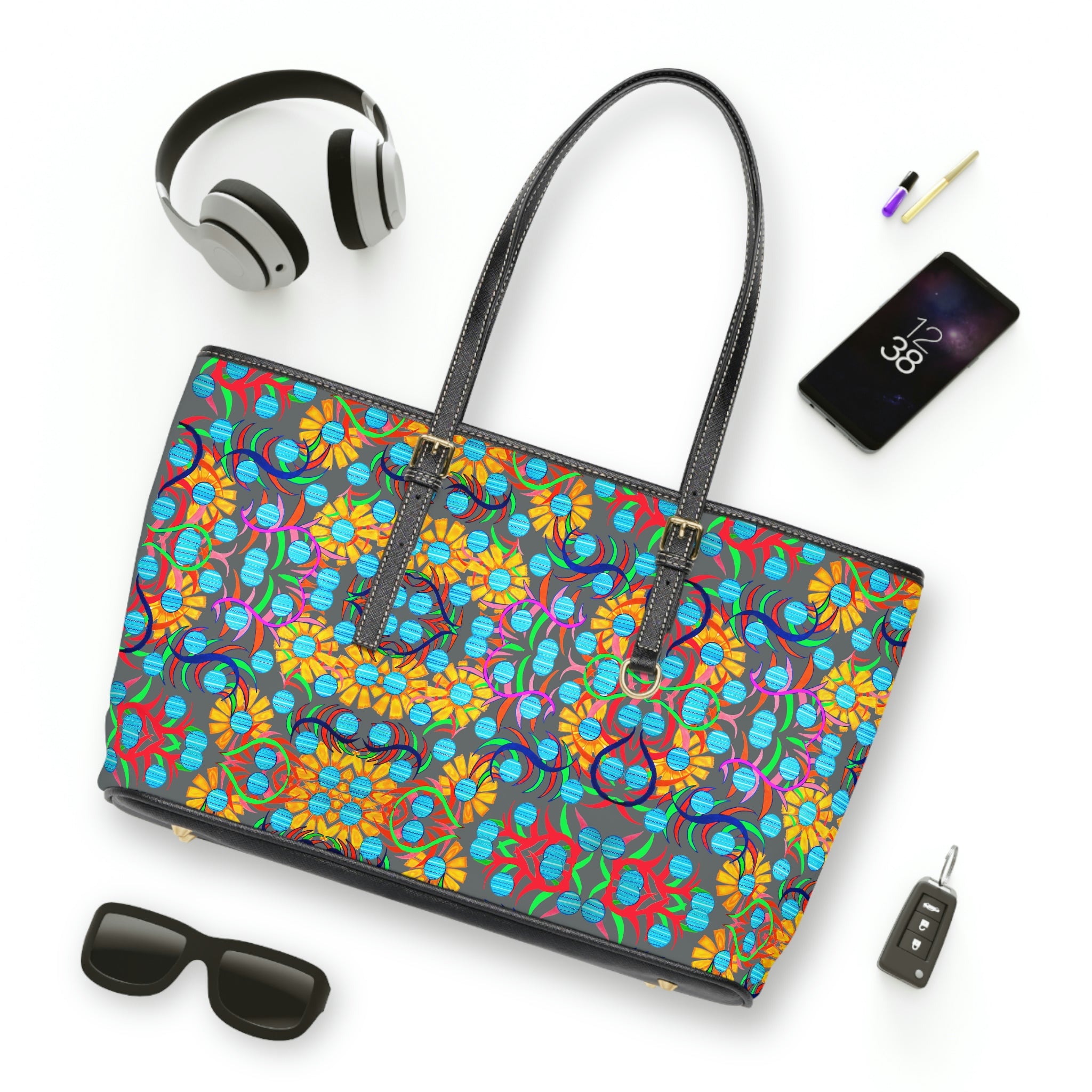Ash Sunflower PU Leather Shoulder Bag