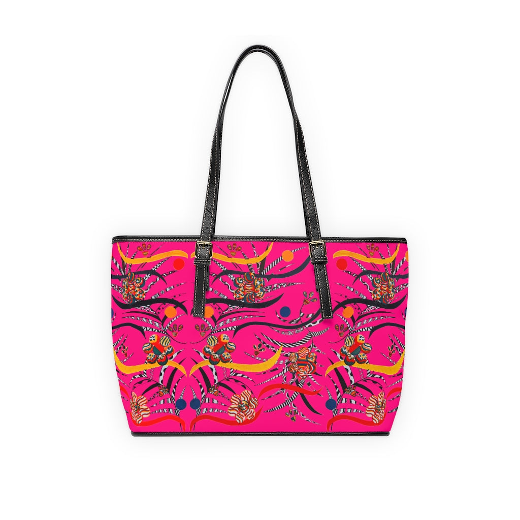 hot pink  animal & jungle print tote bag