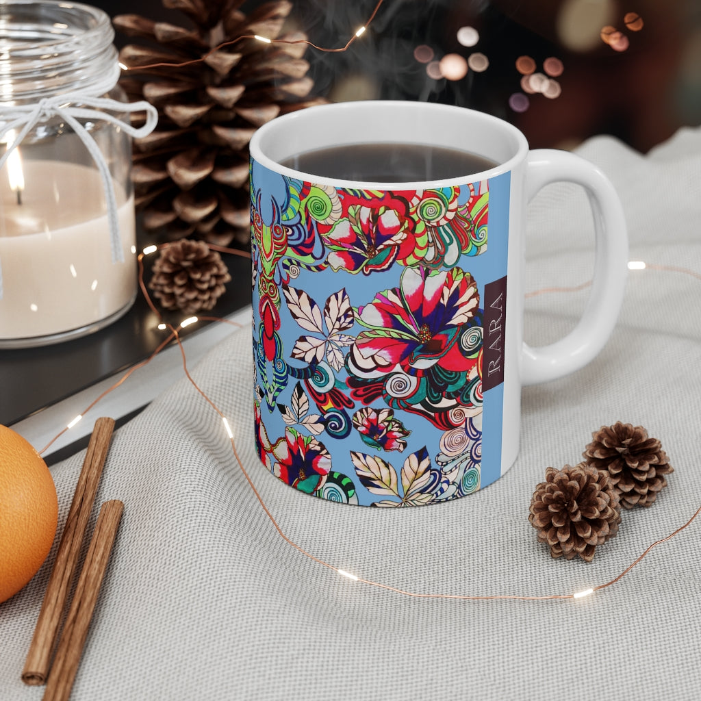 Floral Art Sky Mug 11oz