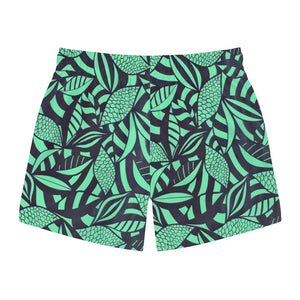 Neo Green Tropical Minimalist Men's Swimming Trunks