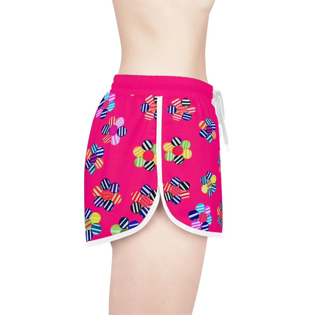 Hot Pink Candy Florals Relaxed Shorts