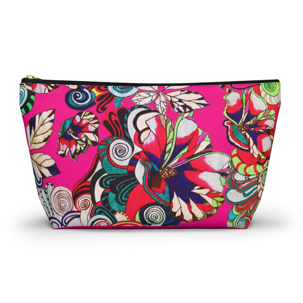 Floral Pop Hot Pink Accessory Pouch