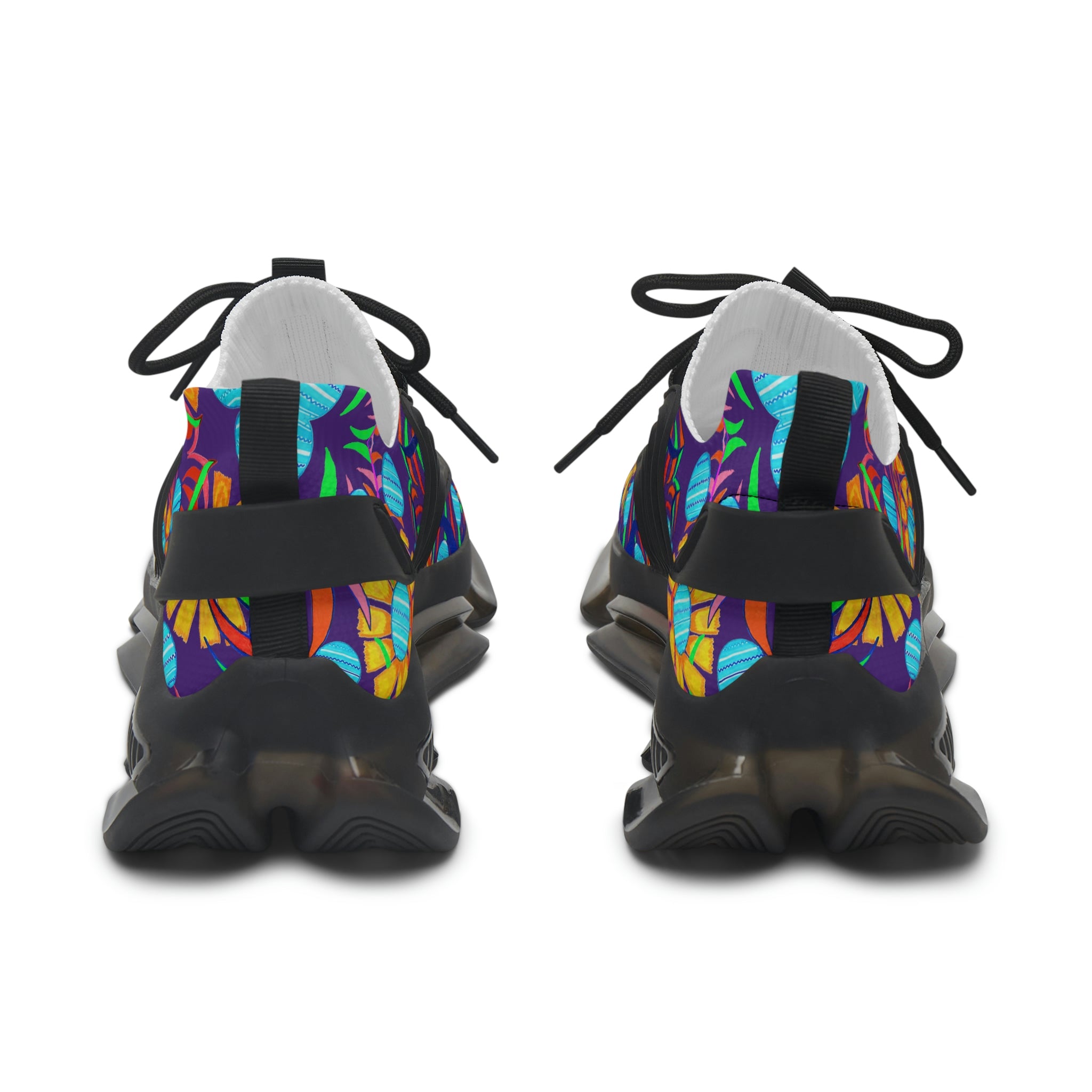 Purple Sunflower Printed OTT Women's Mesh Knit Sneakers