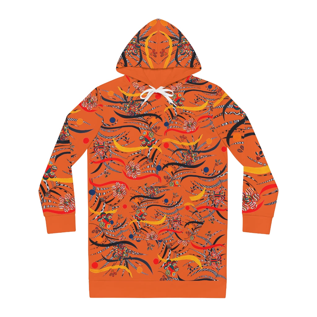 Orange Wilderness Hoodie Dress (AOP)