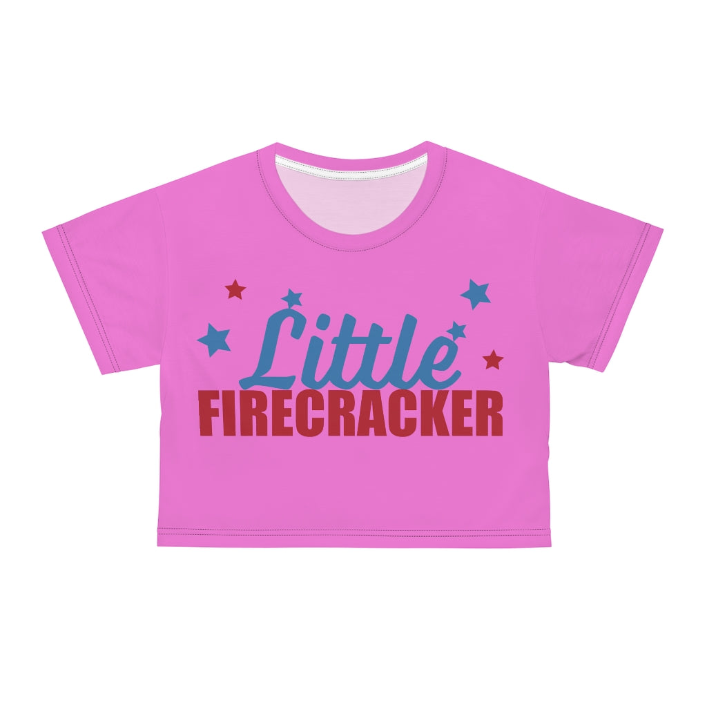 Pink Firecracker AOP Crop Tee