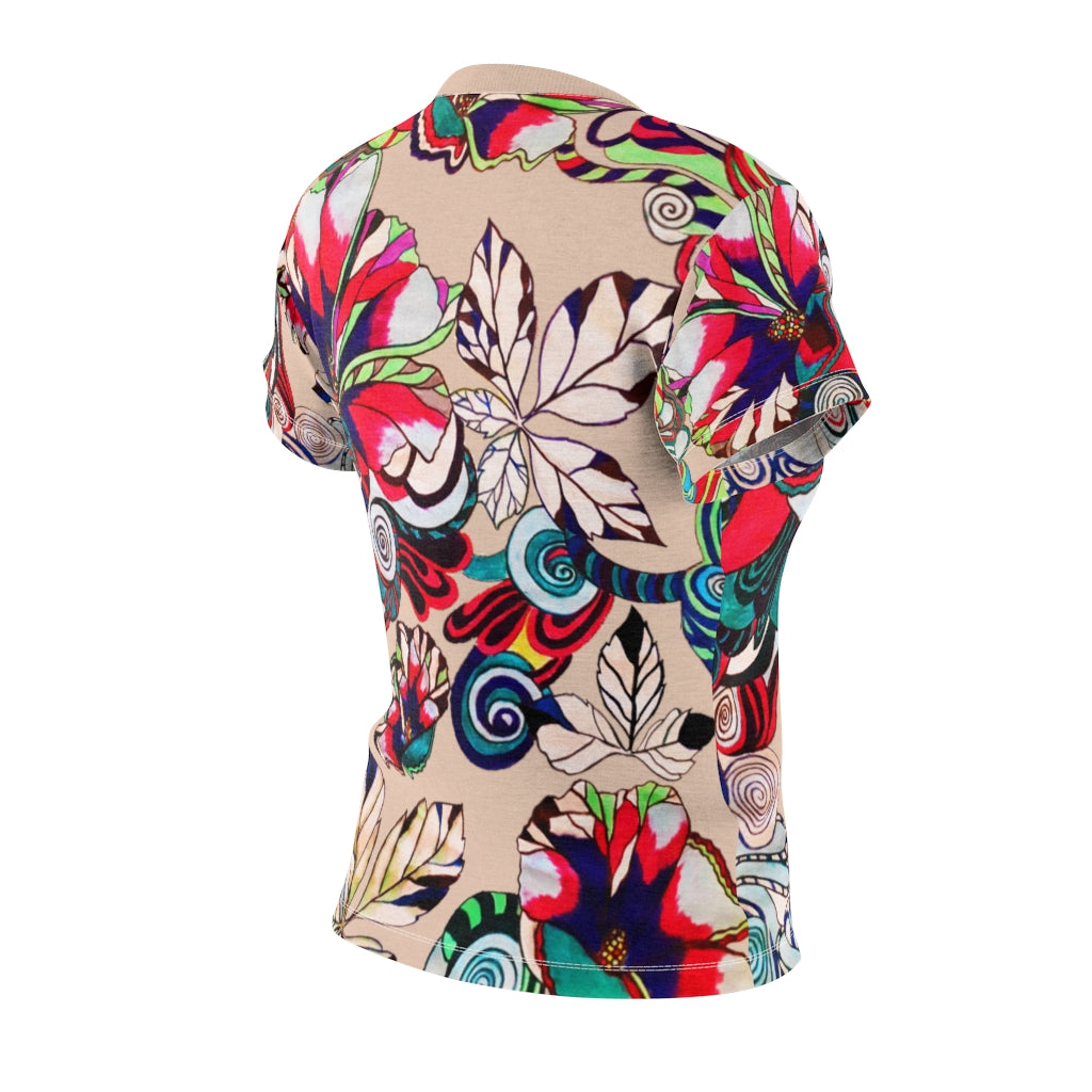 Graphic Floral AOP Nude T-Shirt