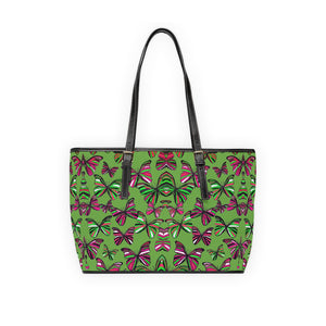 olive butterfly print tote