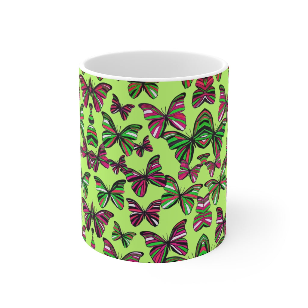 Butterflies Lime Mug 11oz