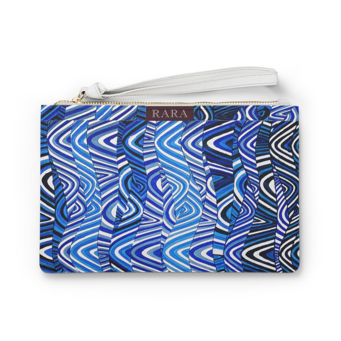 white sonic print clutch bag