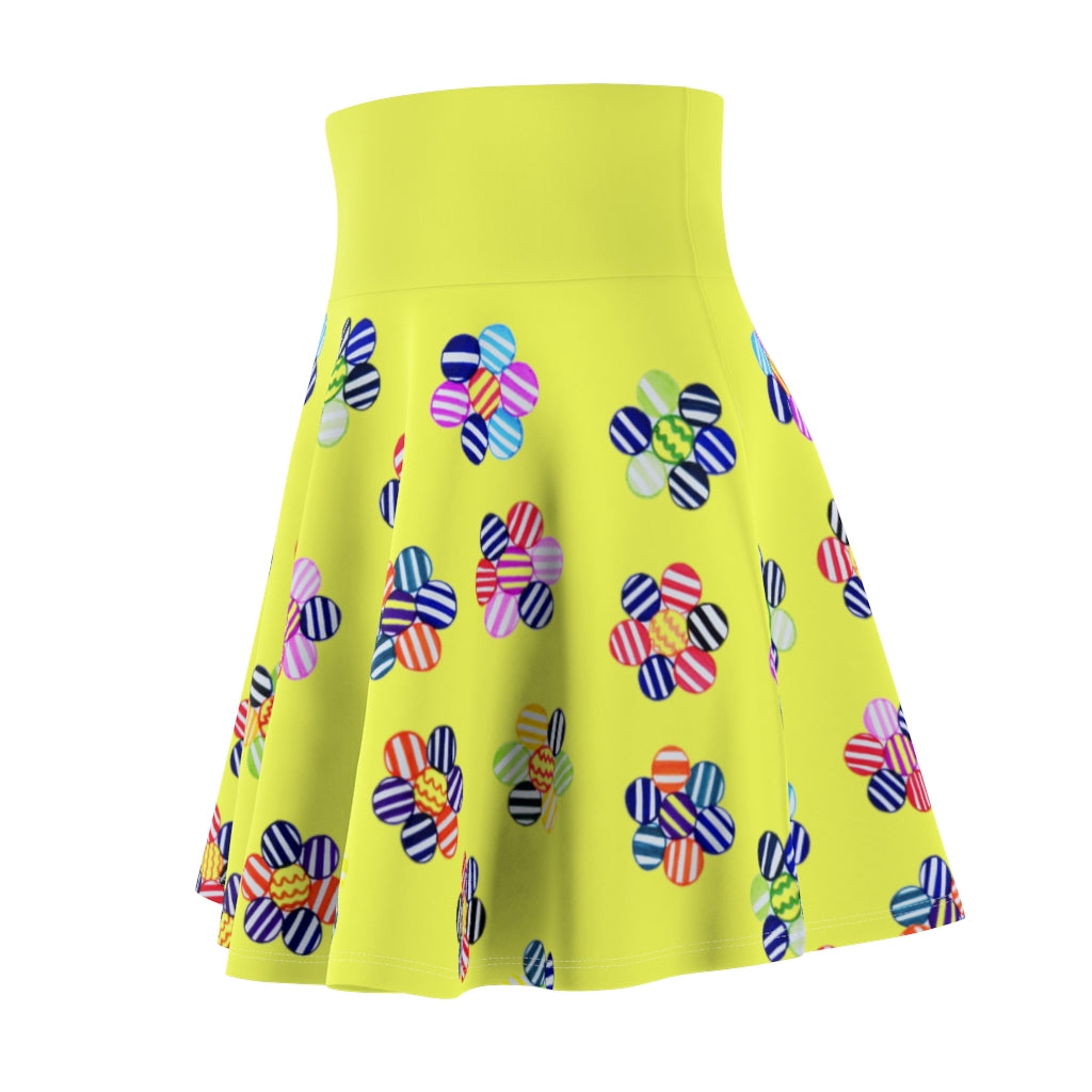 Canary Candy Florals Skater Skirt