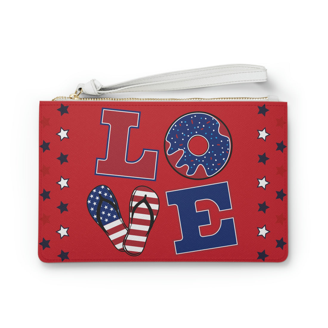 Deep Red American Love Clutch Bag