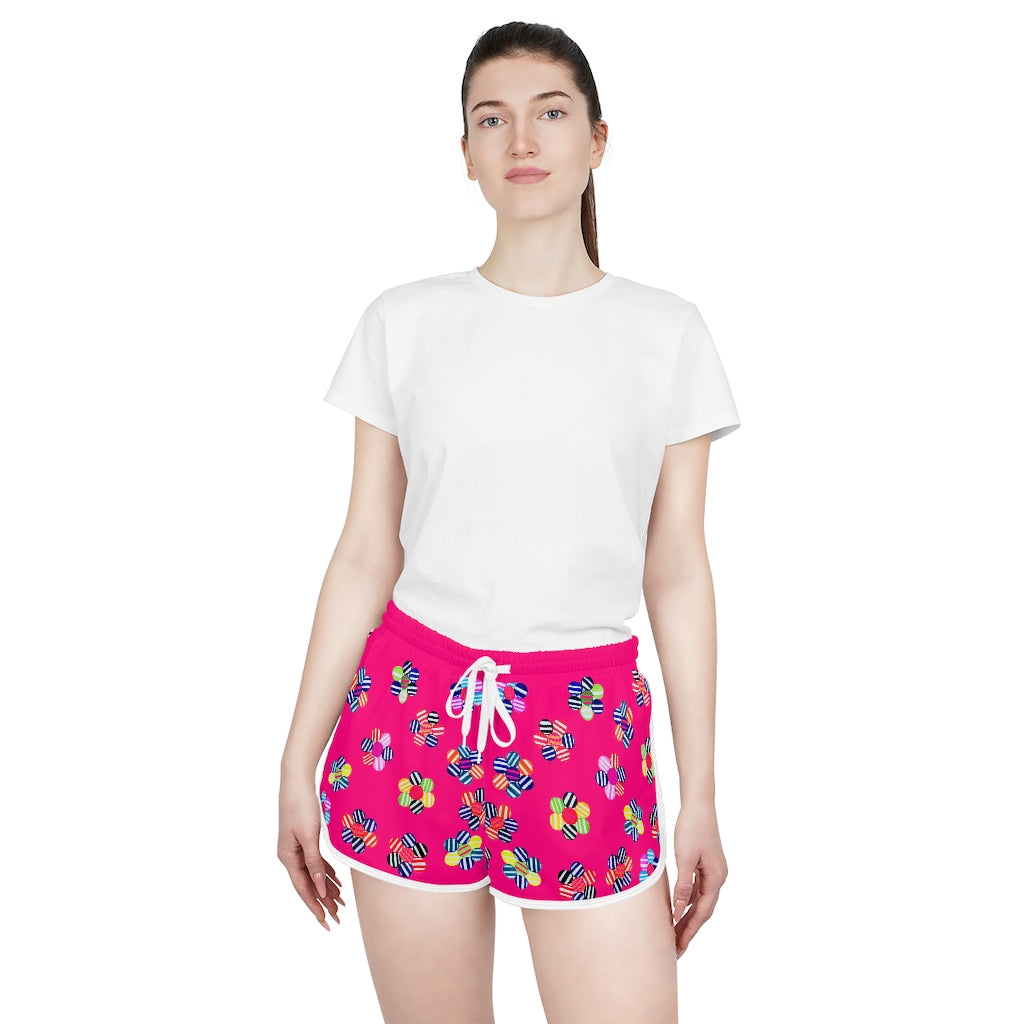Hot Pink Candy Florals Relaxed Shorts