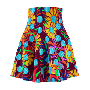 Sunflower Marsala Skater Skirt
