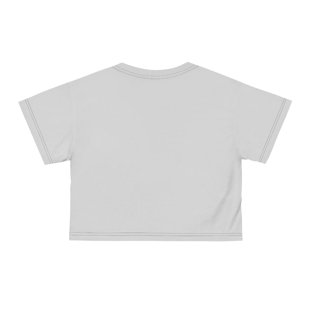 Slate Grey Love AOP Crop Tee