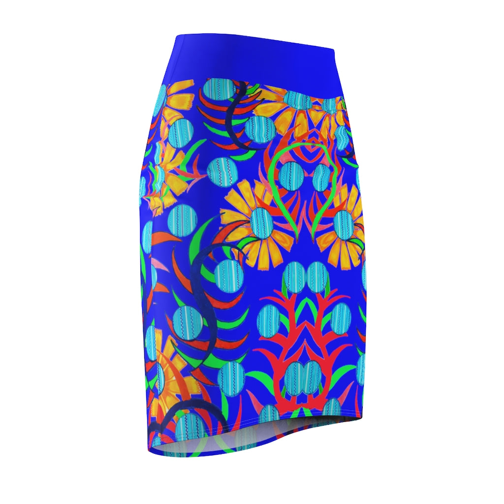 Sunflower Electric Blue Pencil Skirt