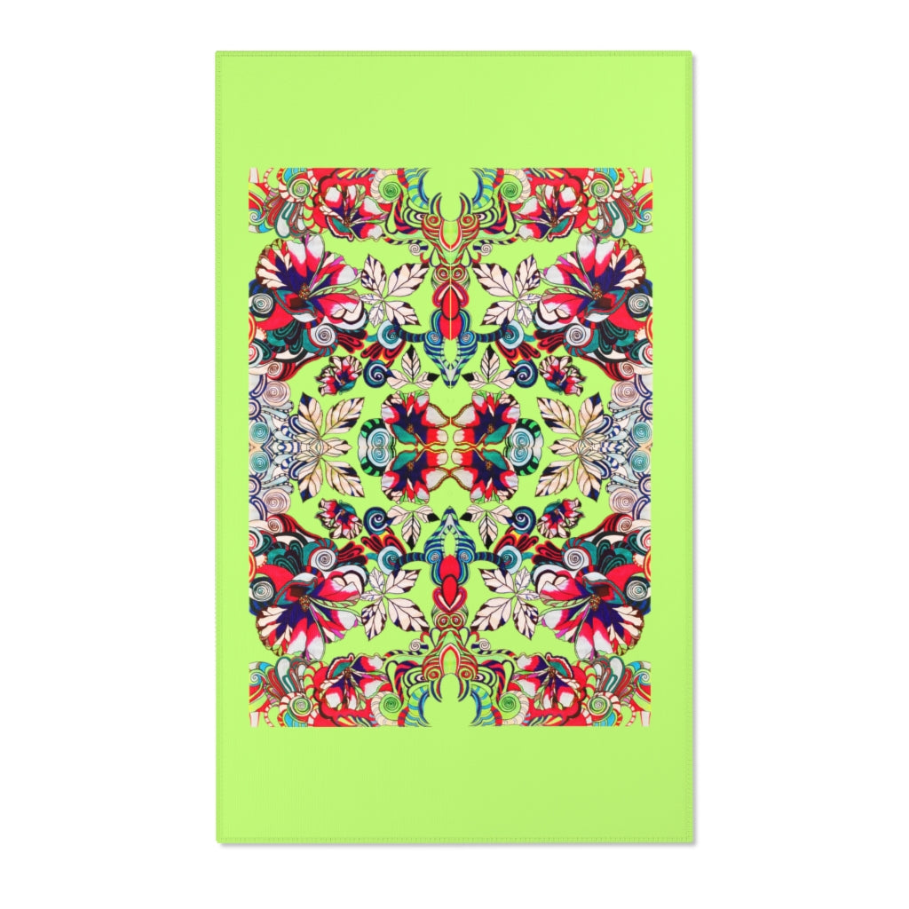 Artsy Floral Pop Lime Area Rug