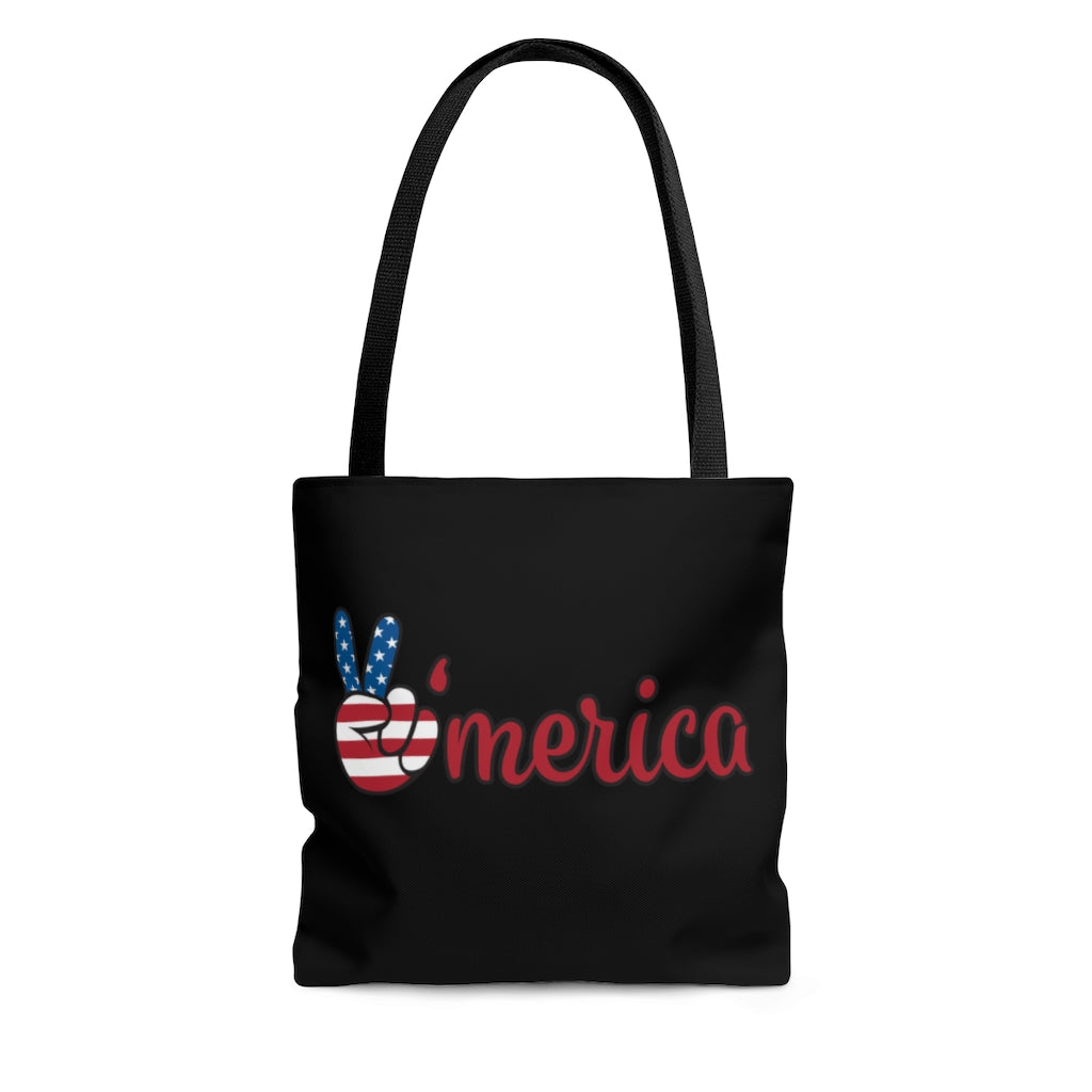 AOP All American Black Tote Bag