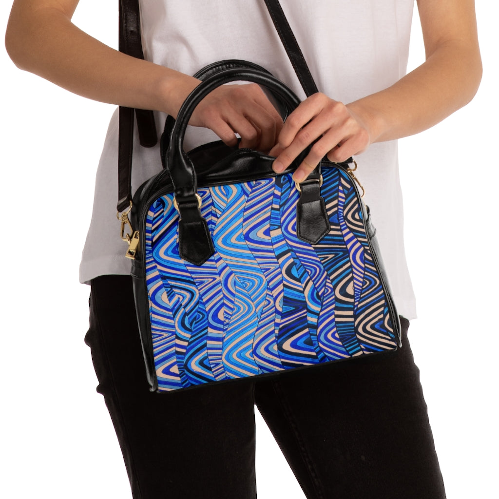 nude psychedelic print handbag