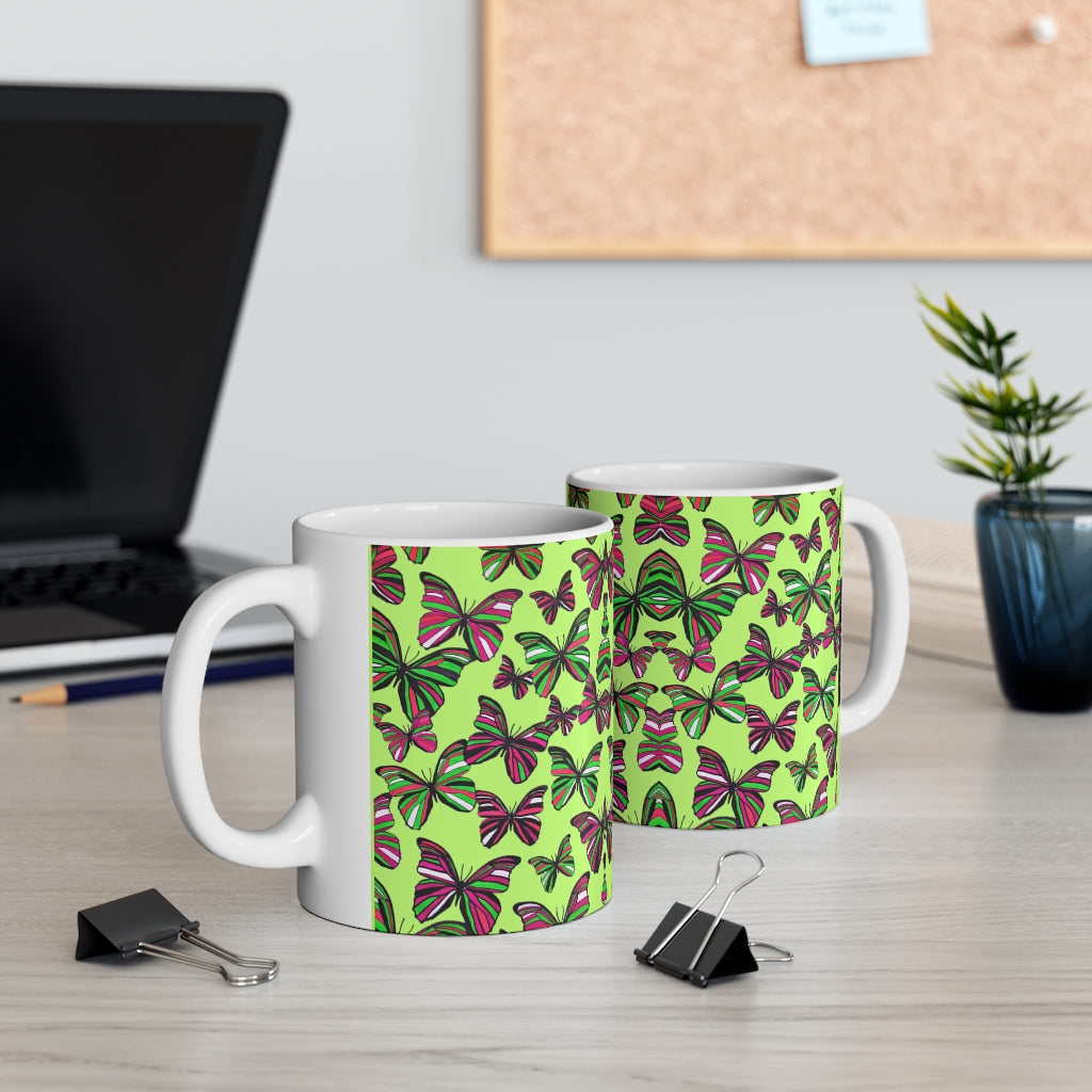 Butterflies Lime Mug 11oz