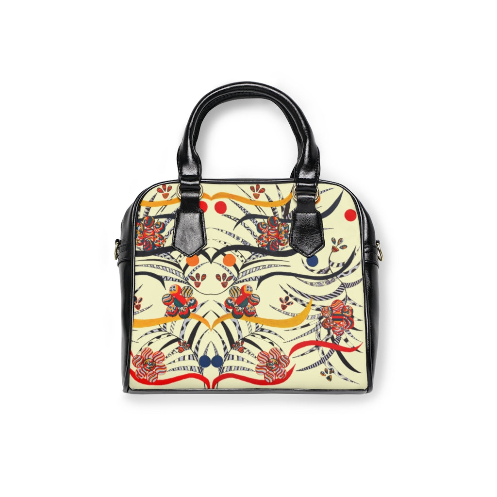cream animal & jungle print handbag