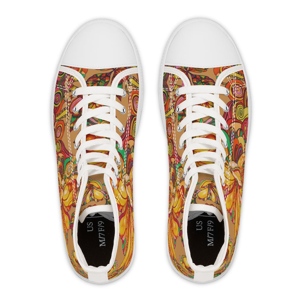 Tussock Artsy Floral Women's High Top Sneakers