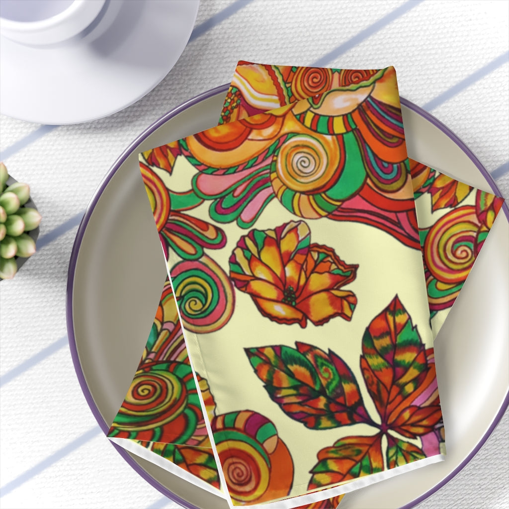 Cream Artsy Floral Napkin