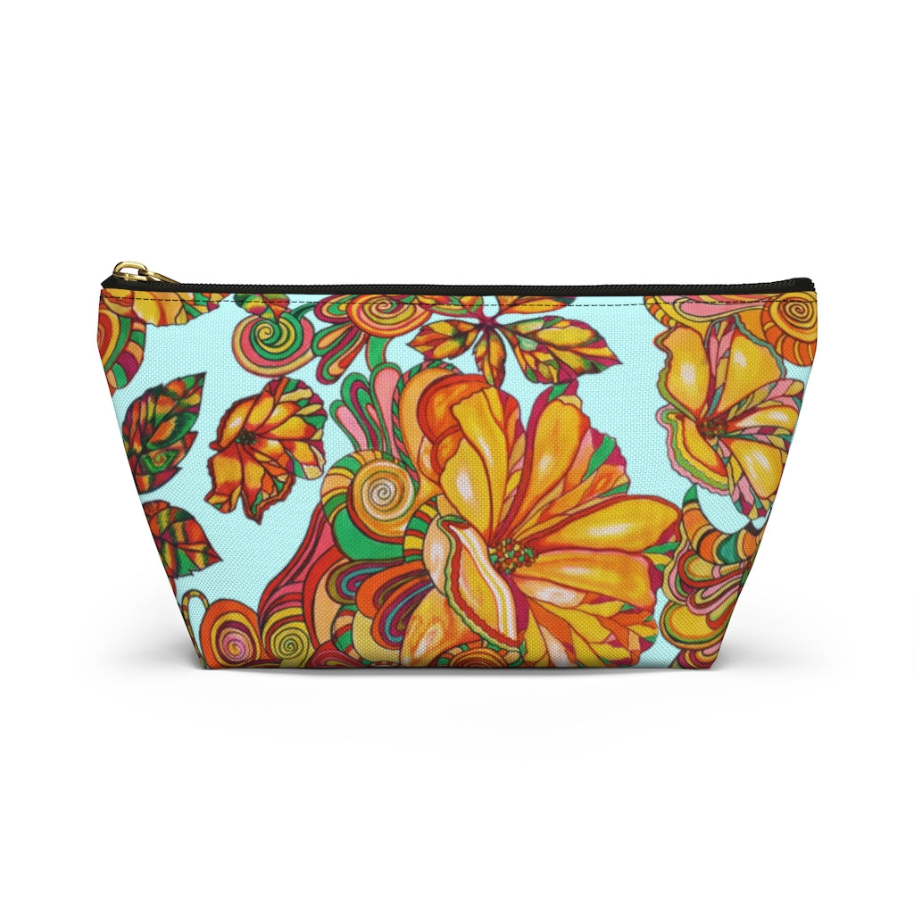 Icy Artsy Floral Accessory Pouch