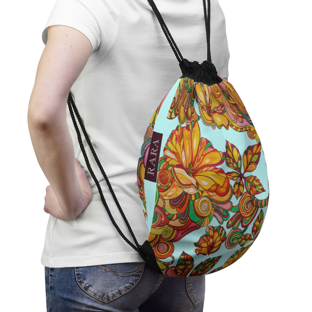 Ink Artsy Florals Drawstring Bag