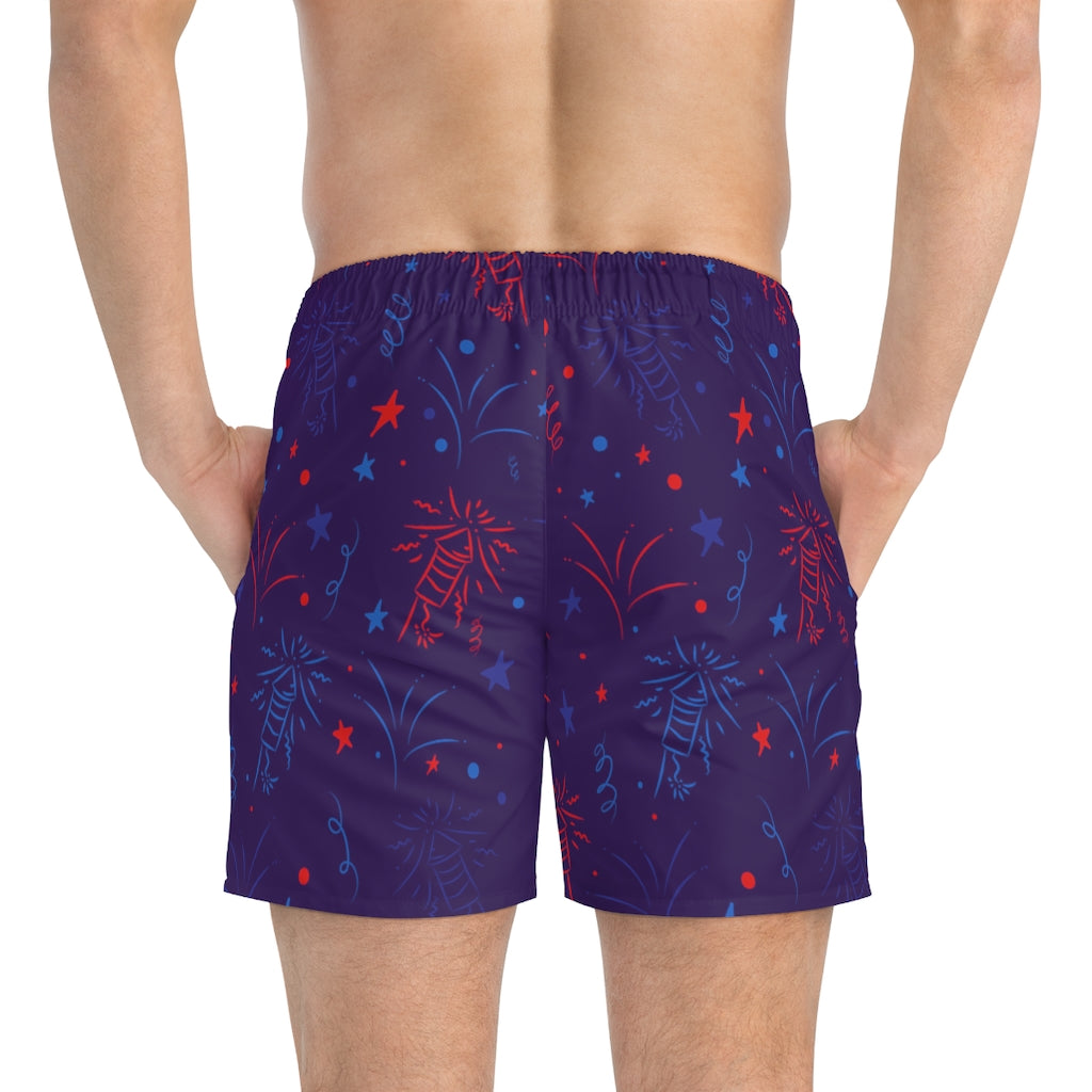 Men's Firecracker Violet Swimming Trunks