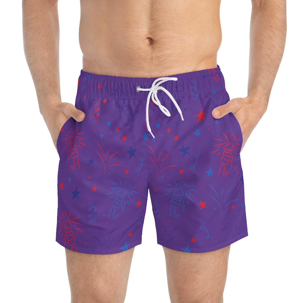 Men's Firecracker Purple Swimming Trunks