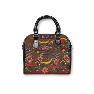 brown animal & jungle print handbag