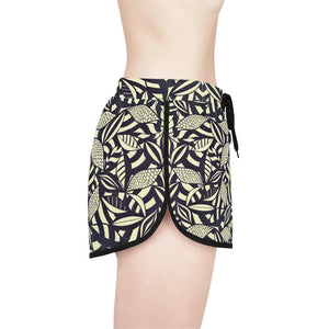 Cream Tropical Minimalist Relaxed Shorts