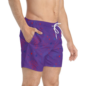 Men's Firecracker Purple Swimming Trunks