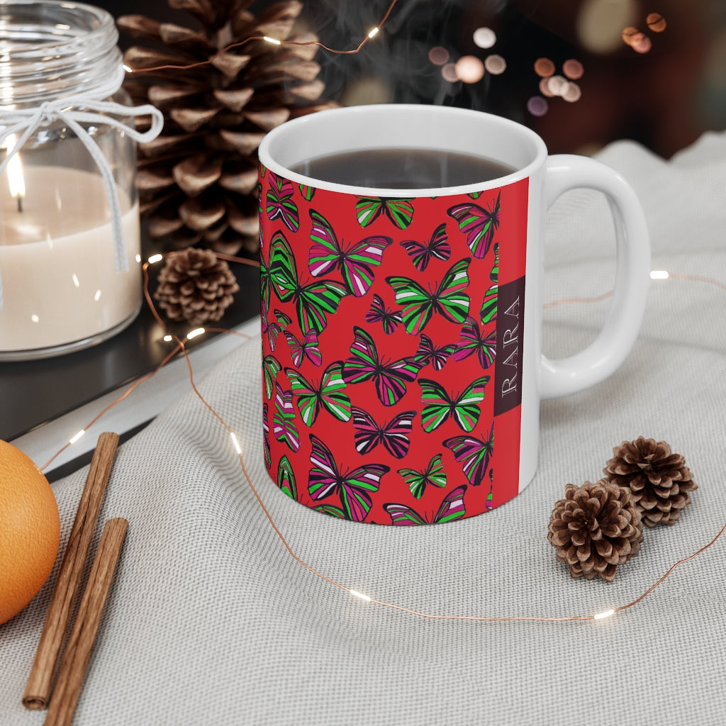 Butterflies Red Mug 11oz