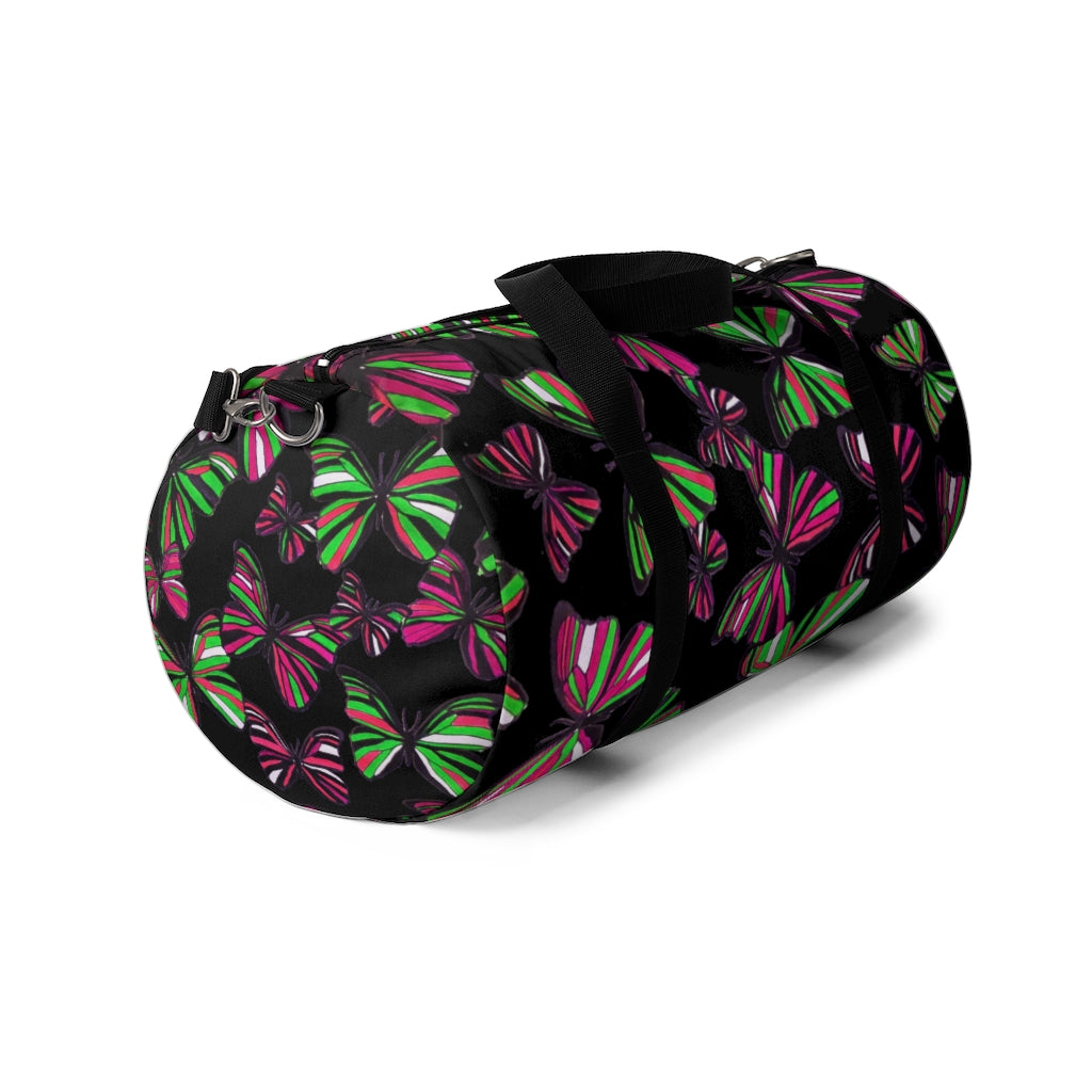 Butterflies Black Duffel Bag