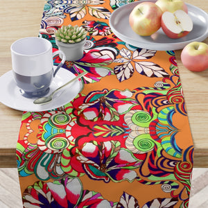 Artsy Floral Pop Peach Table Runner