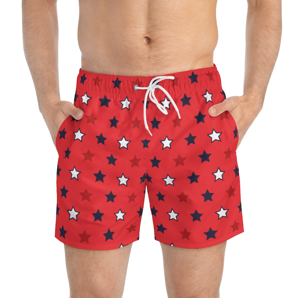 Men's Starboy Red Swimming Trunks