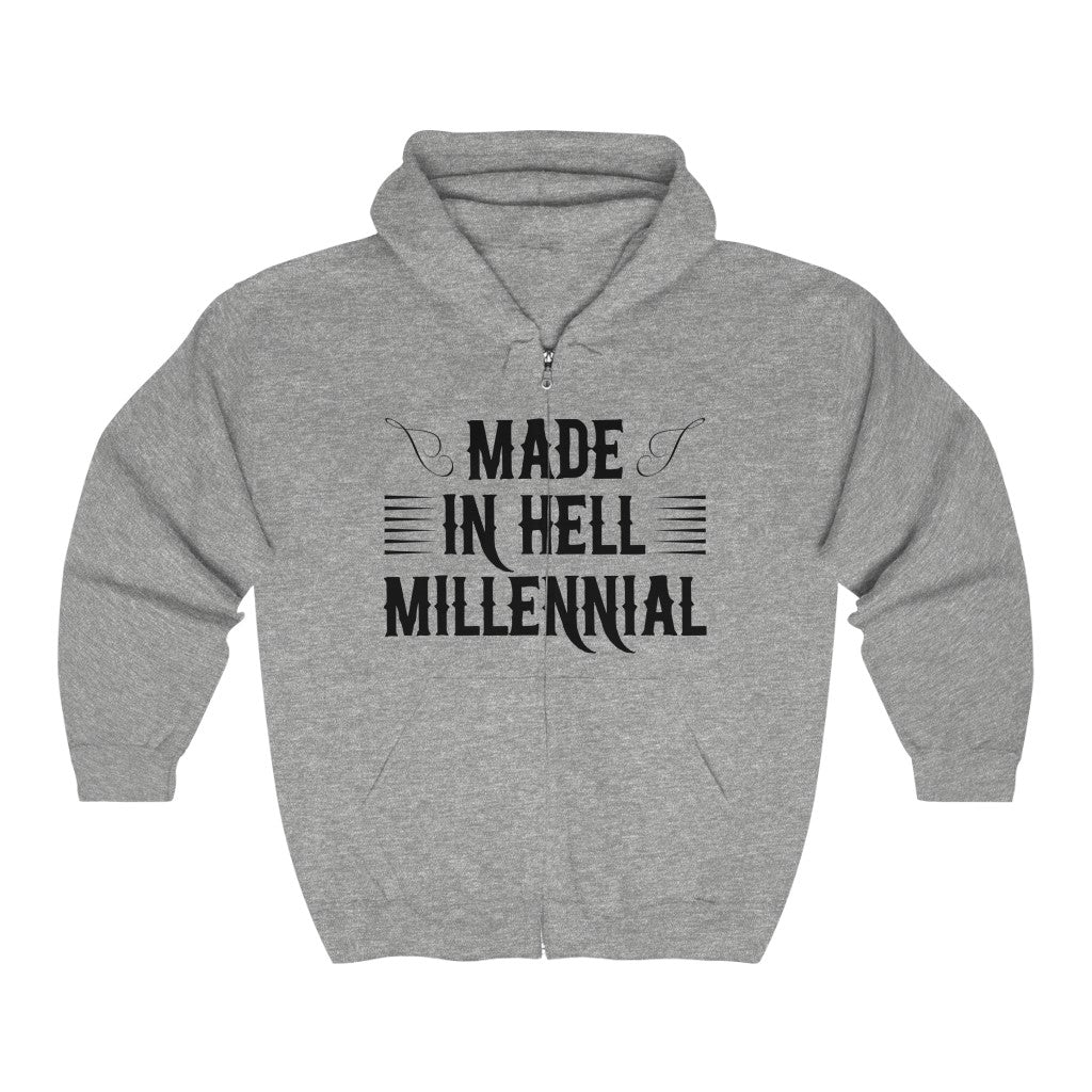 Millennial Unisex Zip - up Hoodie