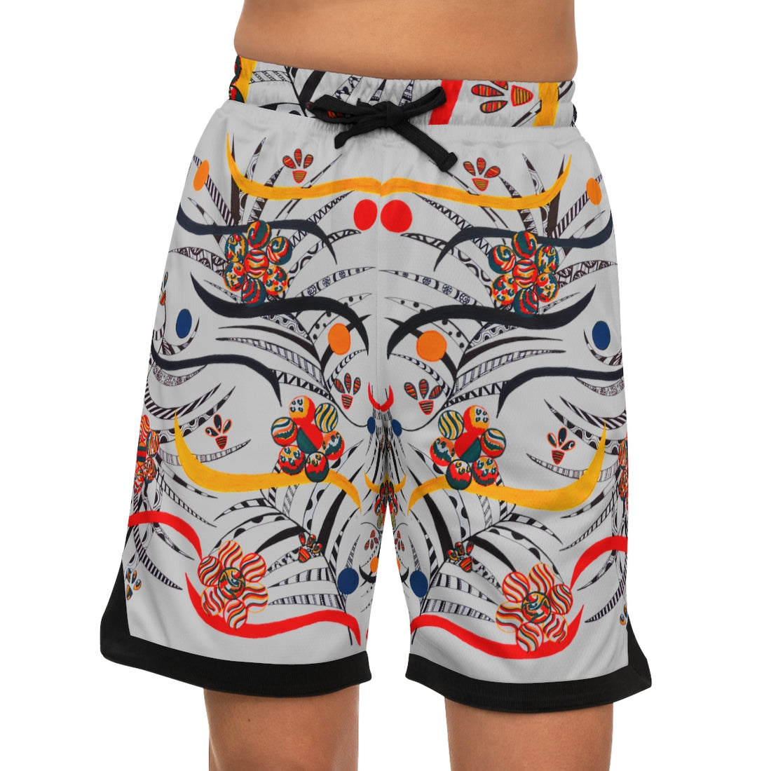 floral & jungle  print basketball shorts for men