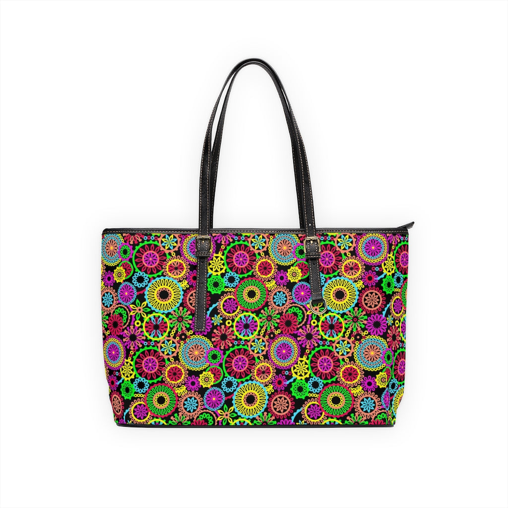 Black 70's Vibe PU Leather Shoulder Bag