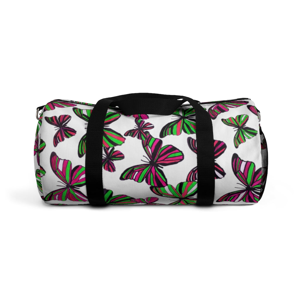 Butterflies White Duffel Bag