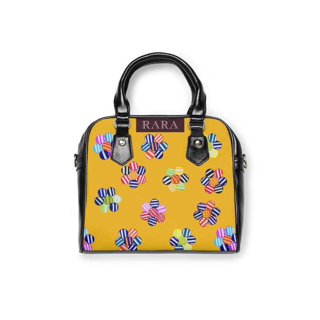 yellow multi colour candy florals handbag