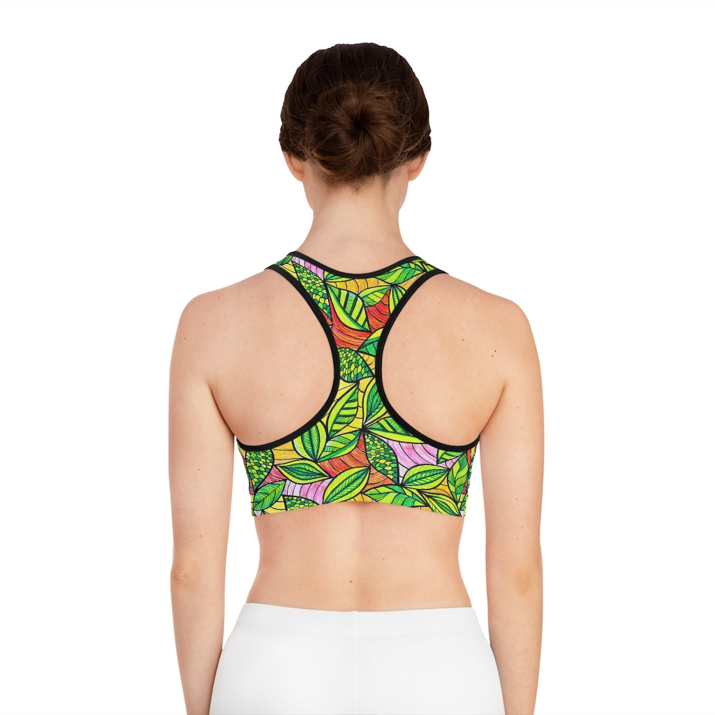 Tropical Print (AOP) Sports Bra