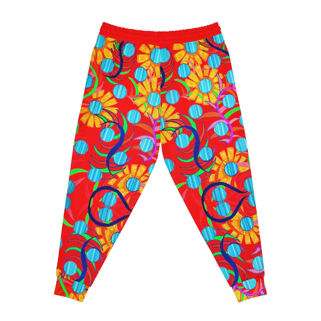 Unisex AOP Red Sunflower Joggers
