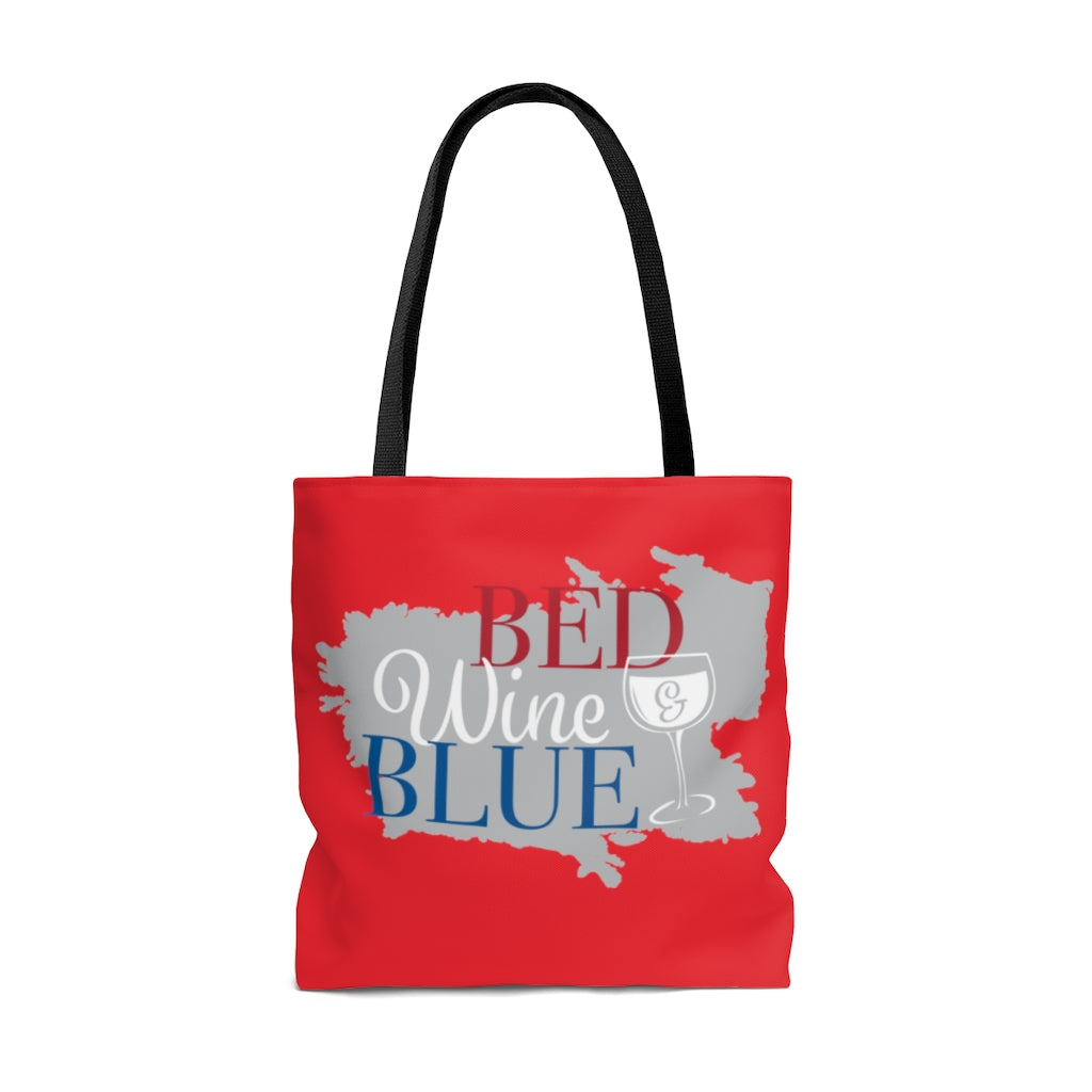 AOP Bed & Wine Scarlet Tote Bag